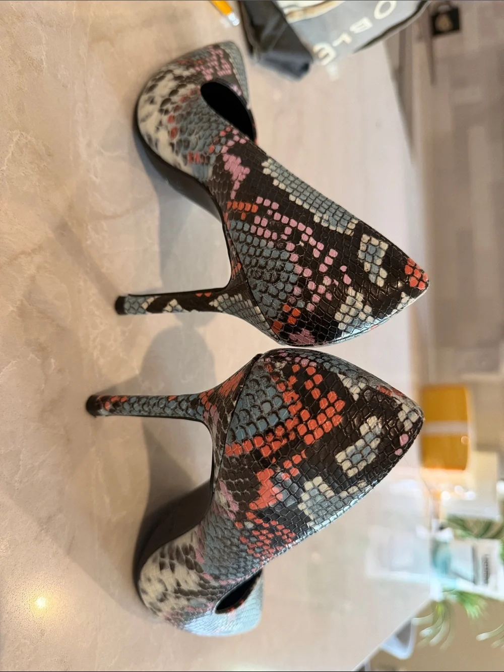 Katy Perry Collections Multicolor Snakeskin Pointed Heel Pumps